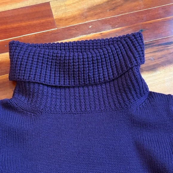 BURBERRY London Purple Extra Fine Merino Turtleneck Sweater Size X-Small - Picture 6 of 9